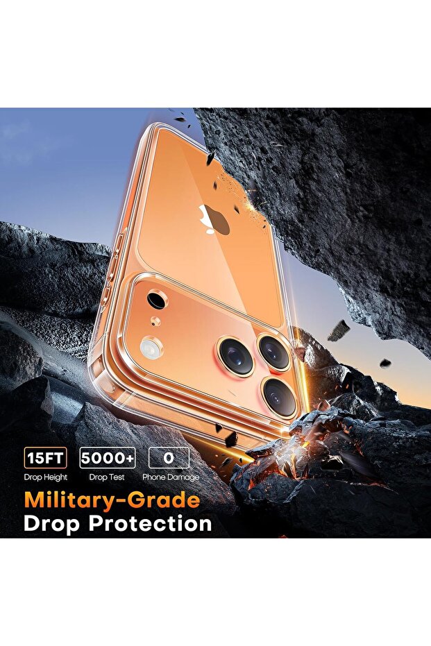 جراب iPhone 17 Pro مع واقي شاشة من قطعة واحدة، ومصد شفاف مقاوم للصدمات - 6