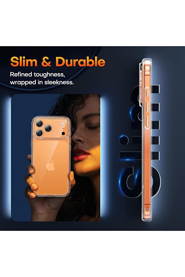 جراب لهاتف iPhone 17 Pro Max مع واقي شاشة - شفاف - 7