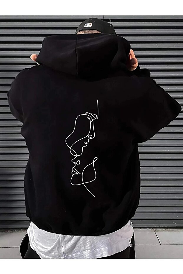 Unisex Oversize Hoodie with Figure Printed on the Back