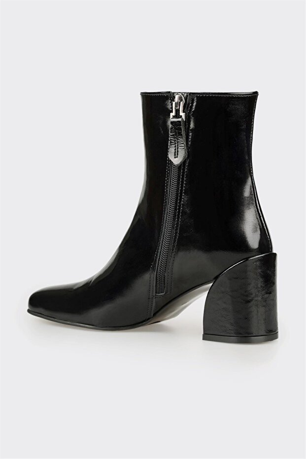 Siyah Deri Kadın Klasik Bot - 3