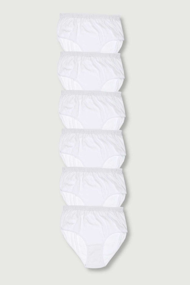 Tutku-Women's White 6 Pack Ribana Bato Panties Elf568T0922Ccm6