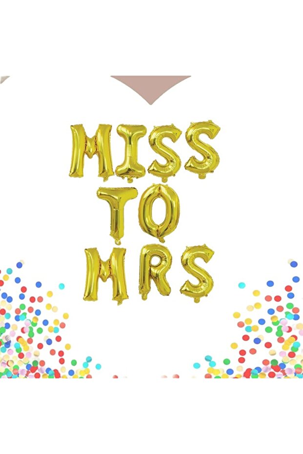 Flippy Foil Balloon Set, Miss to Mrs Script Pattern - 2