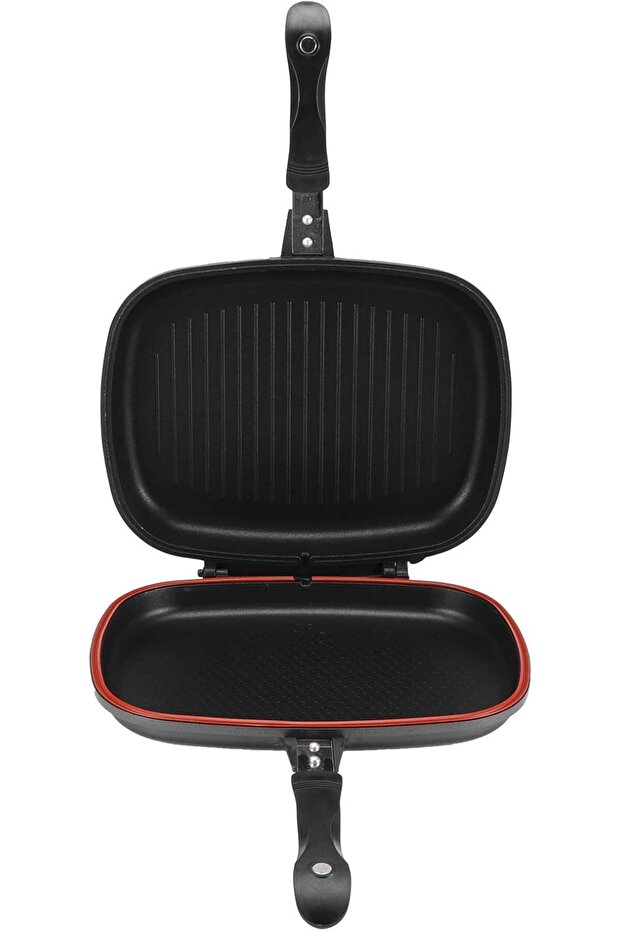 مقلاة شواء مزدوجة غير لاصقة من اكسترا مقاس 40 - 4