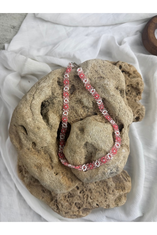 Tasma model boyun çiçek kolye - 3