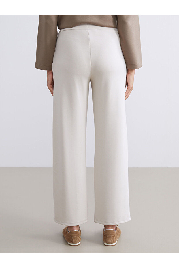 Beli Lastikli Geniş Paça Kadın Eşofman Altı - 5