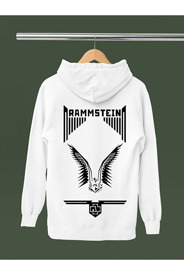 Rammstein Printed Cotton Long Sleeve Ribbed 3-Ply Hooded Rock Sweatshirt