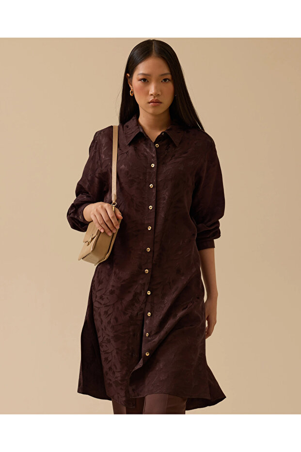 تونيك جاكار طويل منقوش - 1