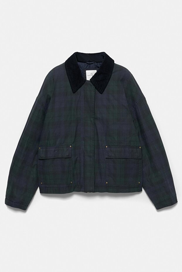 Kadife yakalı mumlu görünümlü ceket - 6