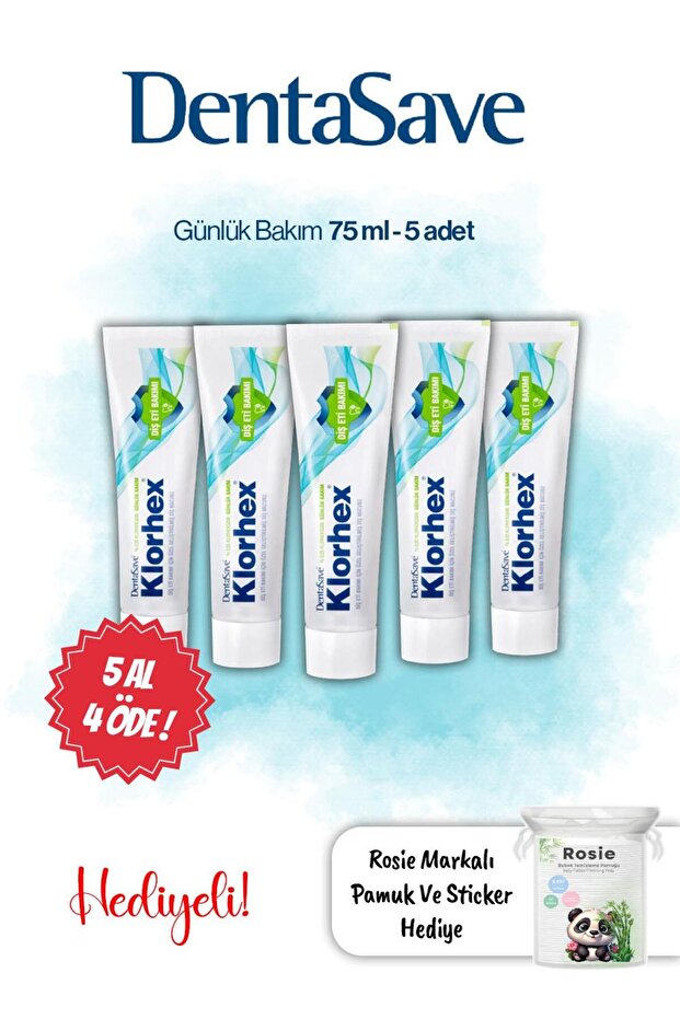 Buy 5 Pay for 4 Chlorhex Dental Paste Daily Care 75 ml and Rosie