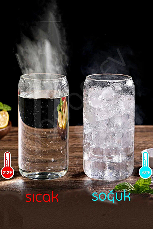 2li Bambu Kapaklı Pipetli Cam Bardak 500ml Isıya Dayanıklı Kola Şekilli Kahve İçecek Sunum Bardağı - 3