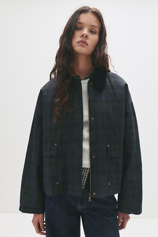 Kadife yakalı mumlu görünümlü ceket - 2