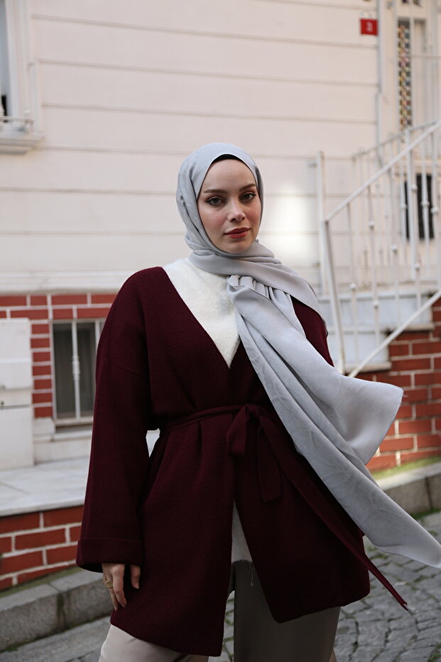 Jacquard Geometric Pattern Lumea Shawl - Silver