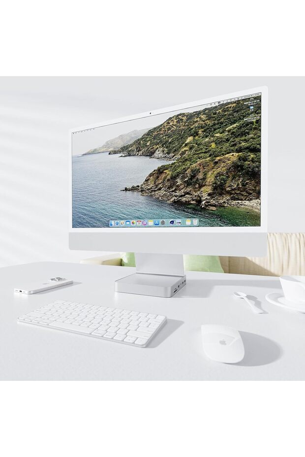 PULWTOP USB C HUB for iMac 24 inch 2021, 7 in 1 USB Hub Adapter iMac Accessories with USBC 10Gbps 3* - 7