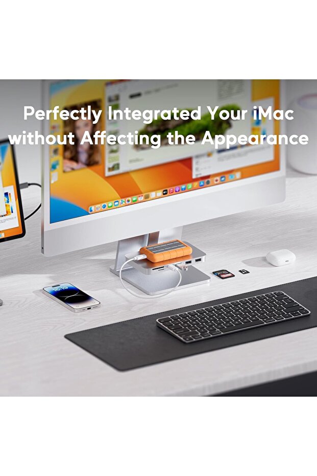 ملحقات iMac لأجهزة iMac 2021/2023، موزع USB C PULWTOP لأجهزة iMac مع USBA/C بسرعة 10 جيجابت في الثانية، موزع iMac لأجهزة M1/ - 6