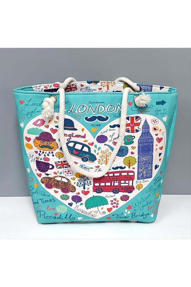 Heart Patterned Beach Bag - 1