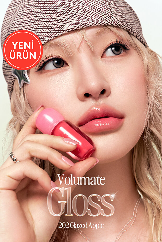 Pigmentli, Parlak Bitişli Dolgunlaştırıcı Lip Gloss Volumate Gloss 202 Glazed Apple - 1