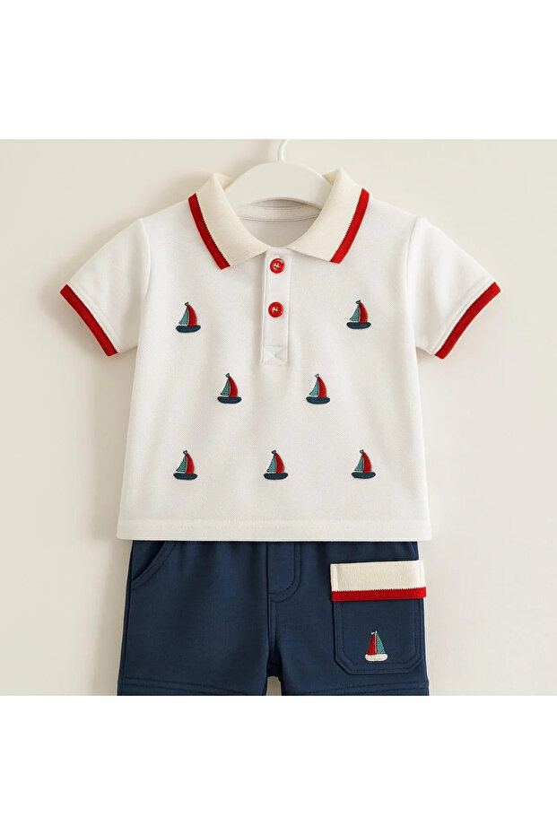 Sail Patterned Baby Set - 1