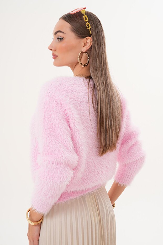 Kadın Sakallı Triko Örme Hırka 255131 - - 5