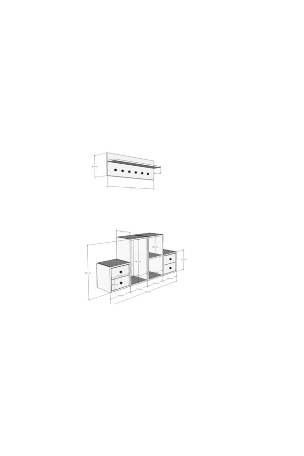 Minimalist 4 Çekmeceli Dresuar ve Askılık - 4