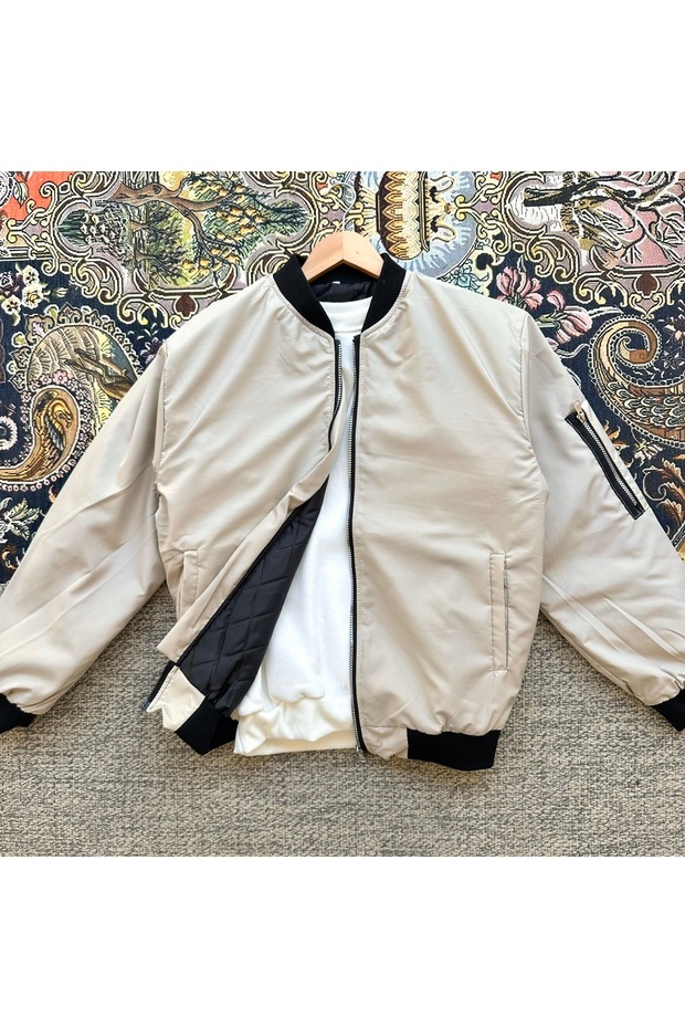 Unisex Oversize Bomber Jacket with Pockets