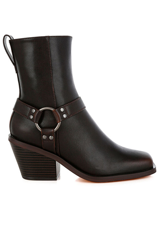 Women Elevated Harness Detail Ankle Boots
