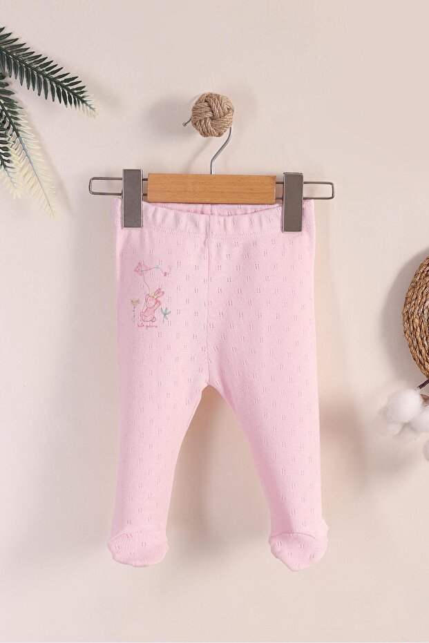 Pink Rabbit Booties Baby Girl Single Bottom (0-12 Months)