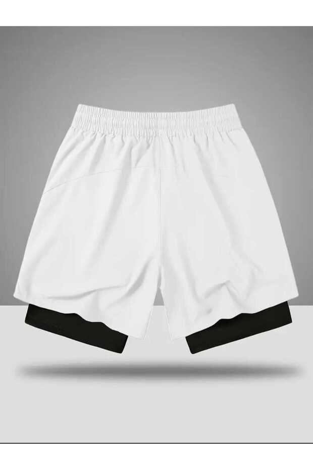 lerixmod jagır kumaş unisex ve Fitnis astarlı Taytlı şort Gizli Detaylı Cep - 2
