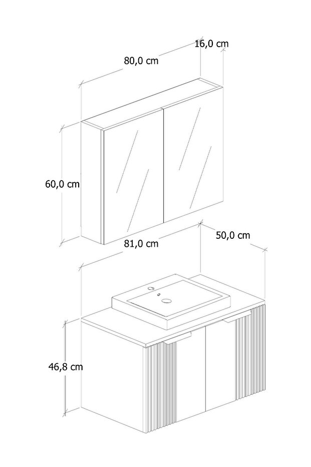 %100 Mdf 65 cm Chester Banyo Dolabı - 5