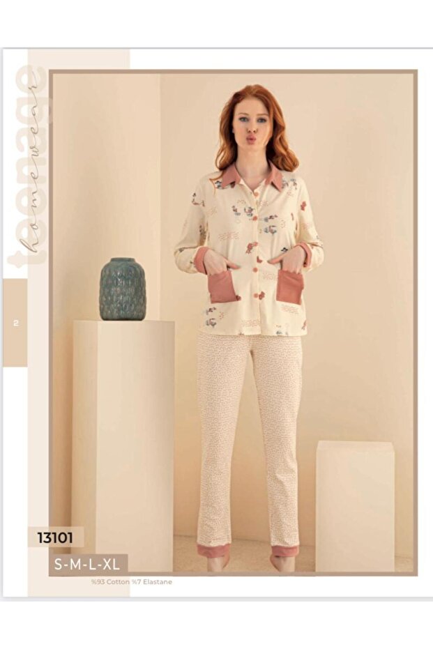 13101 Buttoned Pajama Set