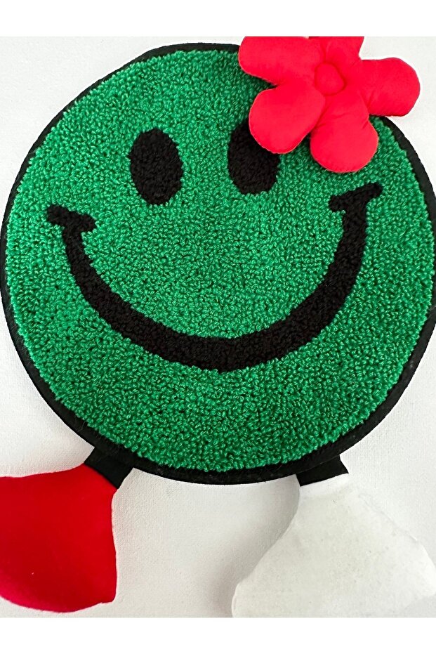Green Smiley Face Applique