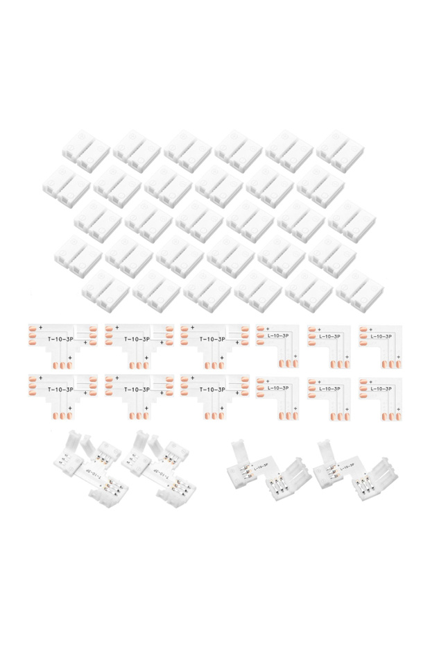 LED Strip Connector Solderless 3Pin 10mm L Shape T Shape LED Adapter Connector for WS2811 WS2812B SK - 1