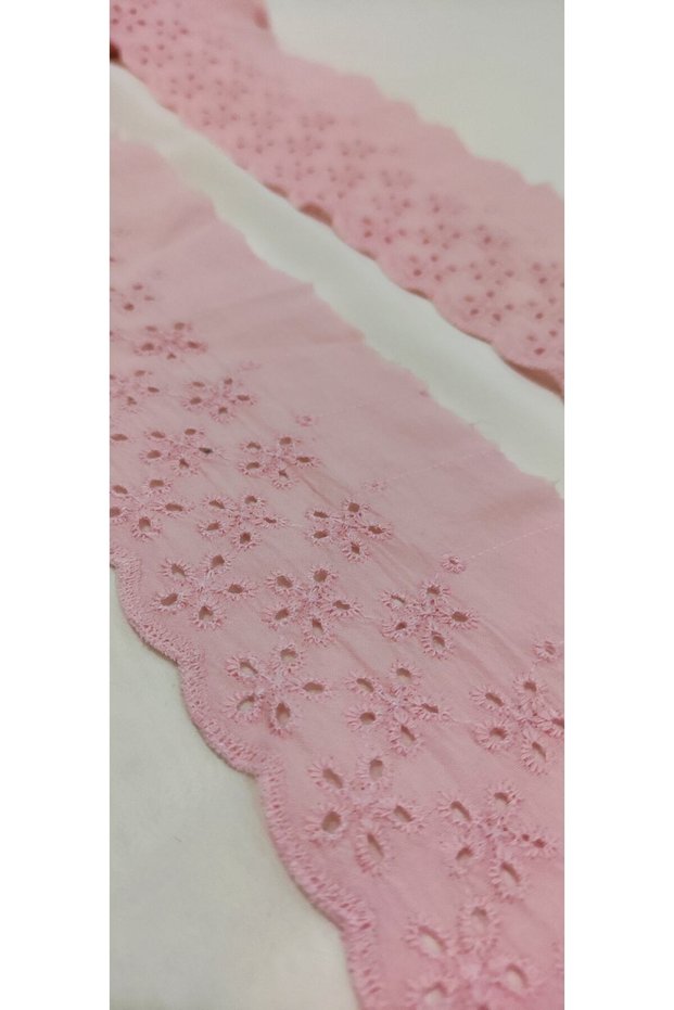 Pink Powder Edge Floral Voile Lace