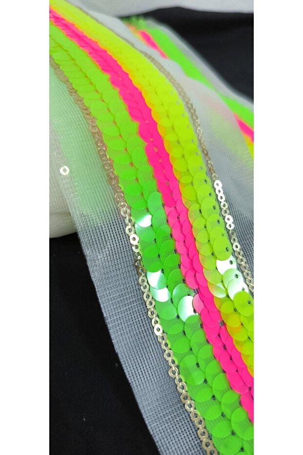 Three Neon Color Sequin Sequin Strip