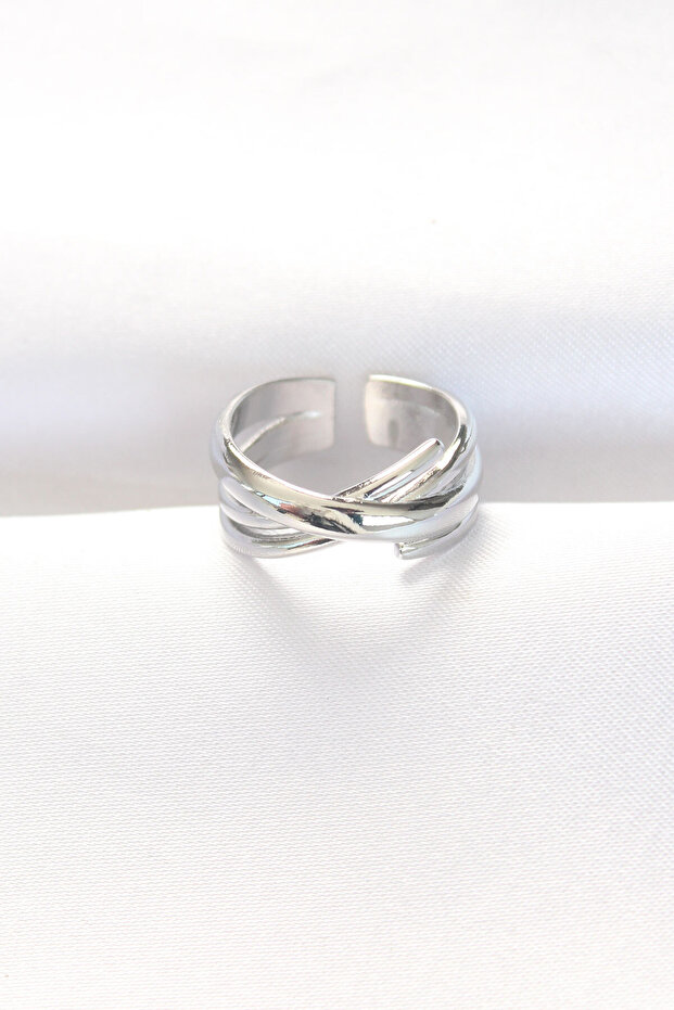 خاتم فضي سميك قابل للتعديل - TYGOO - 1