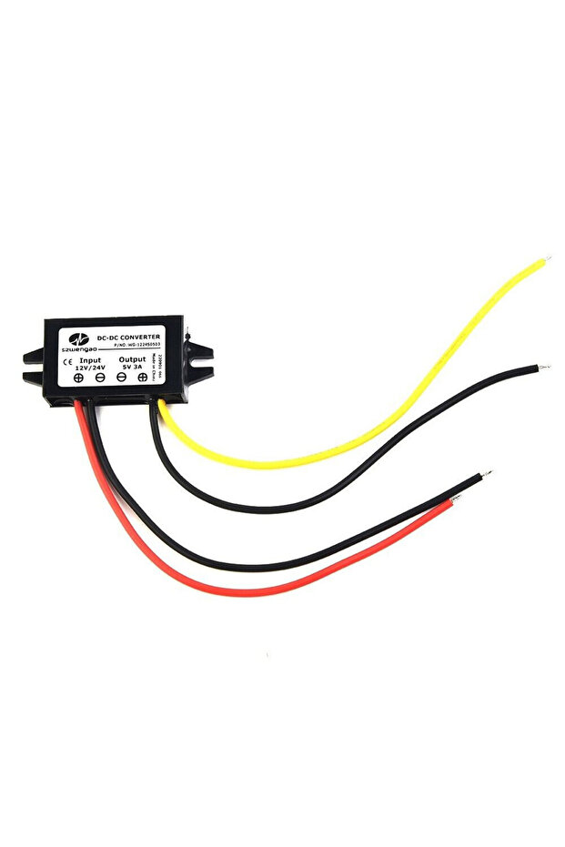DC/DC 12V to 5V 3A 15W Step Down Converter Low Heat Auto Protection Waterproof