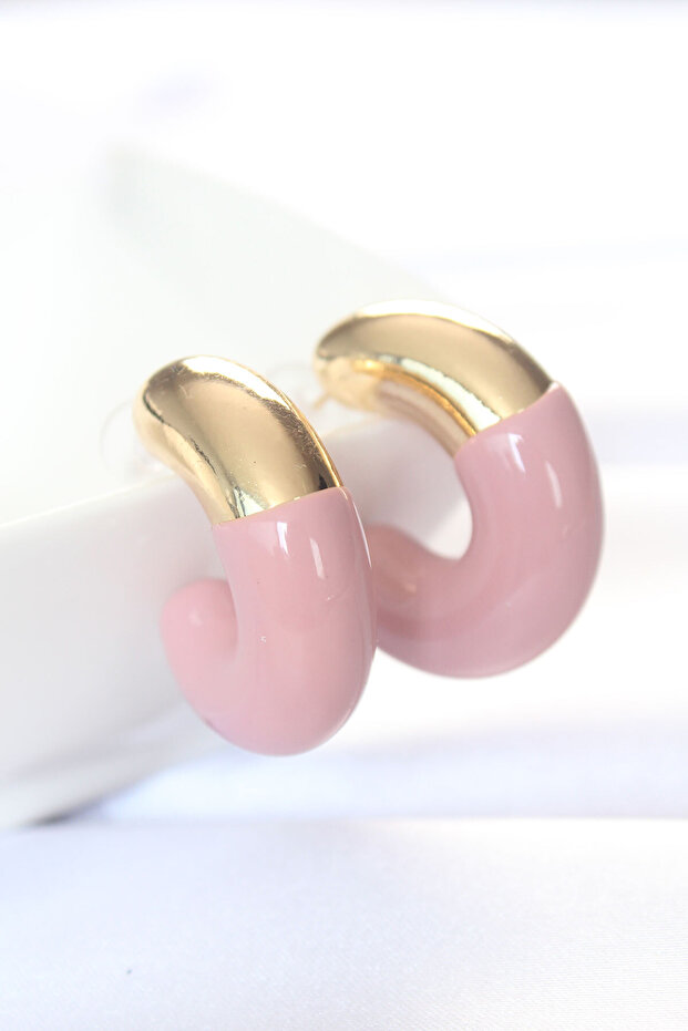Ccb Dusty Rose Gold Double Color Earrings -