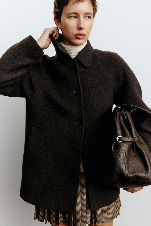 Yün Karışımlı Palto - 1