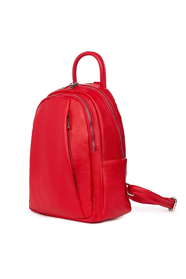 Thomas red genuine leather backpack