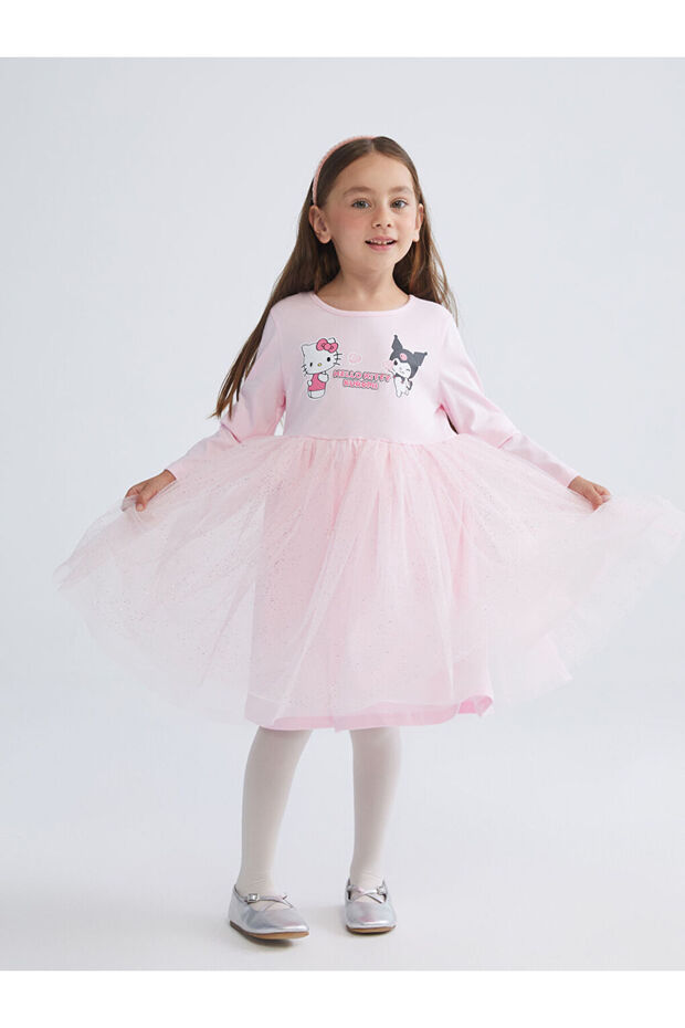 Shining Store'dan Işıltılı Seçimler | Hello Kitty Baskılı Kız Çocuk Elbise - 2