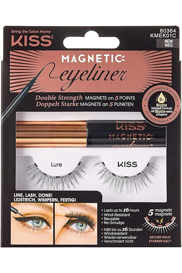 Magnetic Eyeliner & Lure Lash Kit – 5-Point Magnet, Long-Lasting, Reusable, No-Smudge Wear
