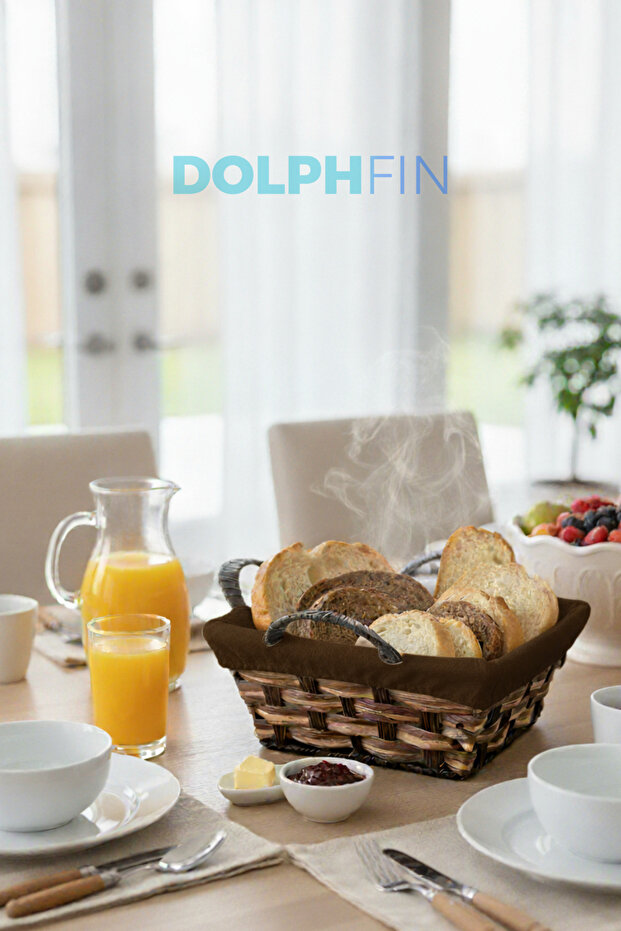 سلة خبز مستديرة بتصميم من القش - 2