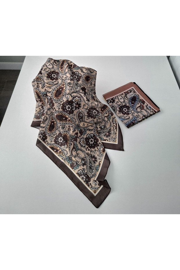 Ahenk Scarf (Italian Stitch) - Brown