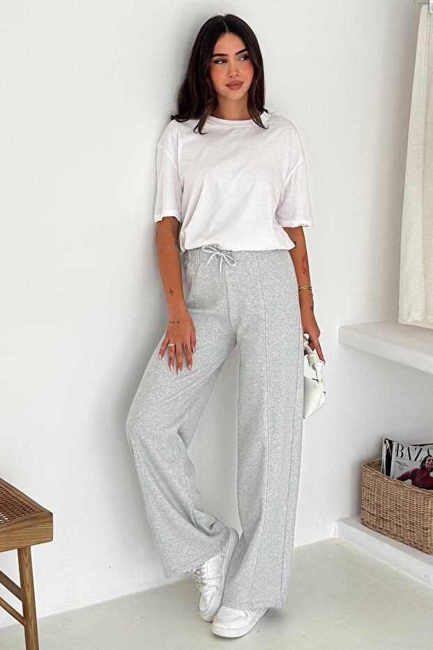 Women's Thick Thessaloniki Textured Loose Fit Trousers – Winter-Specific & Comfortable Style