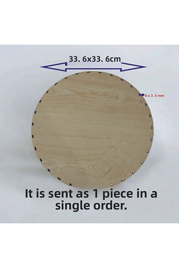 Wooden Cream 33.6X33.6 1 Piece Raddan Bamboo Tray Mesh Plate Coaster Crochet Base Craft Basket Base