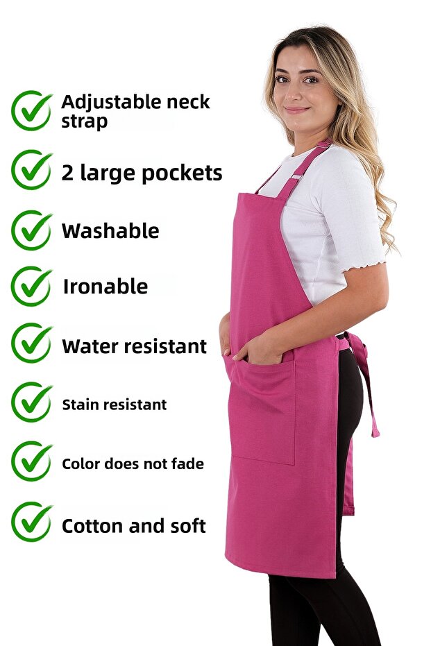 Simple kitchen apron with adjustable strap - 4