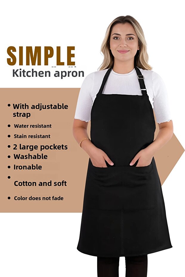 مريلة مطبخ بسيطة قابلة للتعديل - 1