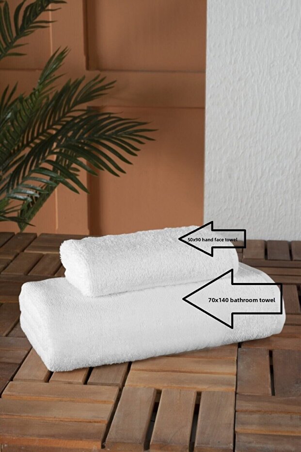 2-Piece Luxury Hotel Bathroom and Hand Face Towel Set 70X140 and 50X90 | Long-Lasting Durable