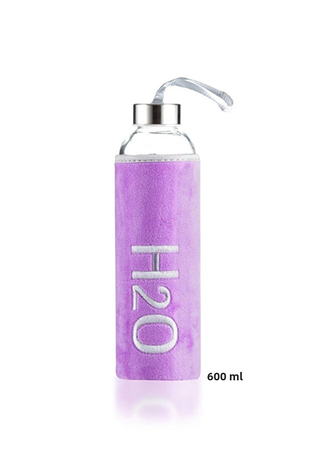 H2O Velvet Covered Glass Flask 600 ml - Color Options Available