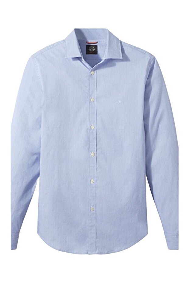 Refined Poplin Mavi Gömlek - 6