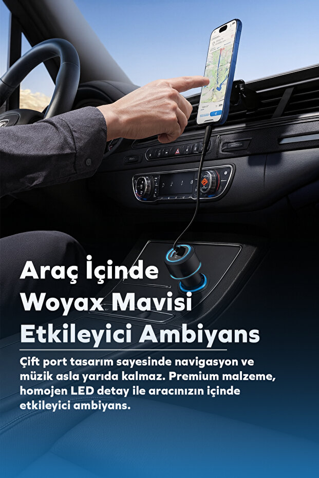 Araç Şarj Aleti Çakmaklık Type-C + USB Girişli 38W - 3